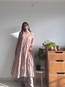 Maha Chinnon Heavy Flair with embroidery work suit