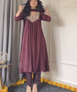 Alternative view of Deepa Maroon Heavy Suit