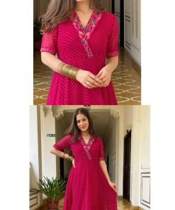 Alternative view of HOT PINK GEORGETTE GOWN