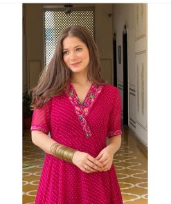 HOT PINK GEORGETTE GOWN