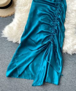 ROYAL BLUE SATIN DRESS