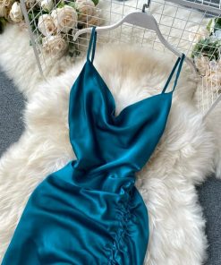 Alternative view of ROYAL BLUE SATIN DRESS