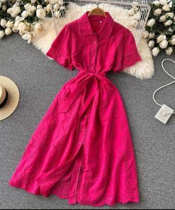 Alternative view of CUTWORK CHICKAN CROCHET DRESS