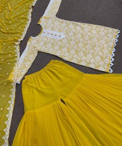 lace work sharara set