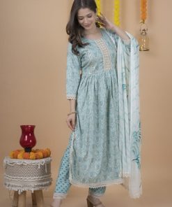 Alternative view of muslin foil print suit
