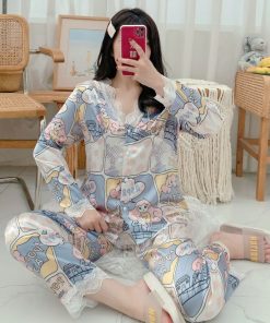 Alternative view of Lace Satin Night Suit