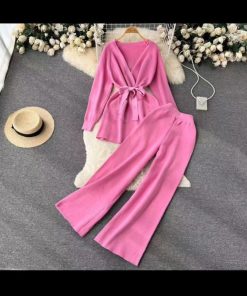 Ribbon cardigan style co ord set
