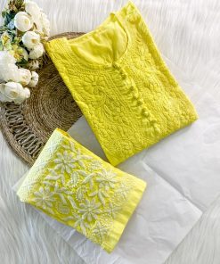 Alternative view of DOBBY COTTON KURTI PANT SET