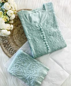 DOBBY COTTON KURTI PANT SET