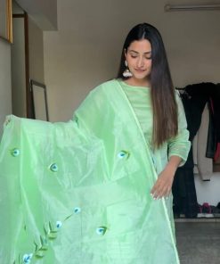 Alternative view of HANDPAINTED ORGANZA SHARARA SET