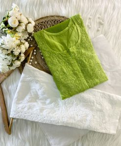 Alternative view of CHANDERI Mul crafted plus size set