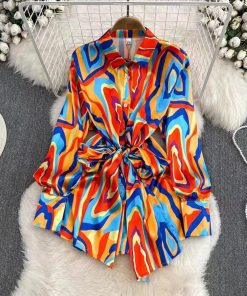 SATIN ABSTRACT SHIRT