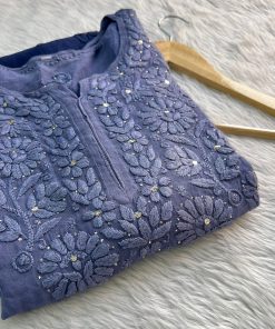 Alternative view of OMBRE GHAS PATI MUKAISH WORK KURTI