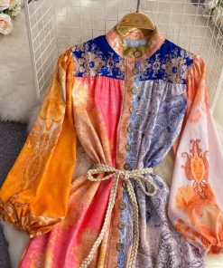 Alternative view of FRILLY PUFF SLEEVES DRESS