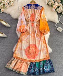 FRILLY PUFF SLEEVES DRESS
