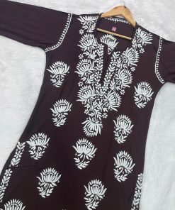 Alternative view of HEAVY CHIKANKARI MODAL KURTI