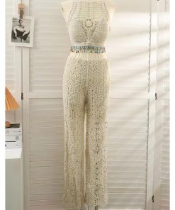 Alternative view of BEADED CROCHET PANT SET