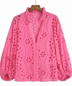 Alternative view of ROSITAW BALLON CROCHET TOP