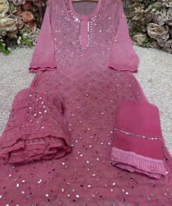 Alternative view of GAARI HEAVY MIRROR WORK SHARARA SET