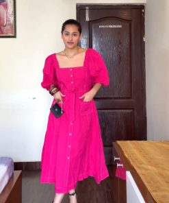 Alternative view of RAHA BUTTON DRESS