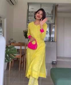 Alternative view of ISHA CHIKANKARI COTTON SUIT