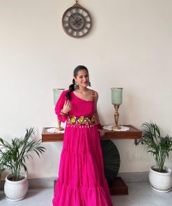 Alternative view of Asthami Asymmetrical Gown
