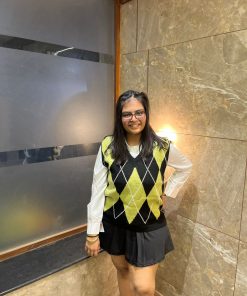 BELLA 2 PC SET SHIRT WITH SWEATER VEST