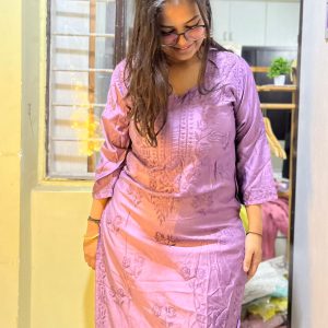 RAY CHANDERI SILK KURTI