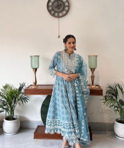 Hina Heavy Anarkali With Lace Work & Embroidery