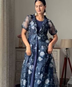 EAC Chiffon Organza Shrug Gown