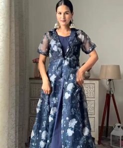 Alternative view of EAC Chiffon Organza Shrug Gown