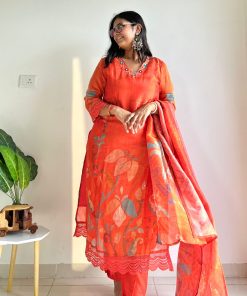 Alternative view of Rangrez Tissue Zardozi Shimmer Suit