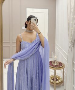 Alternative view of Farheen Heavy Chikankari Handwork Gown