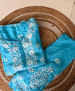 Blue Chikankari Suit